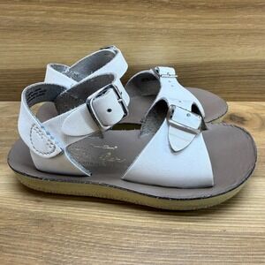Sun San Surfer Toddler Girls Sandals 8 White Leather Buckle Comfort
